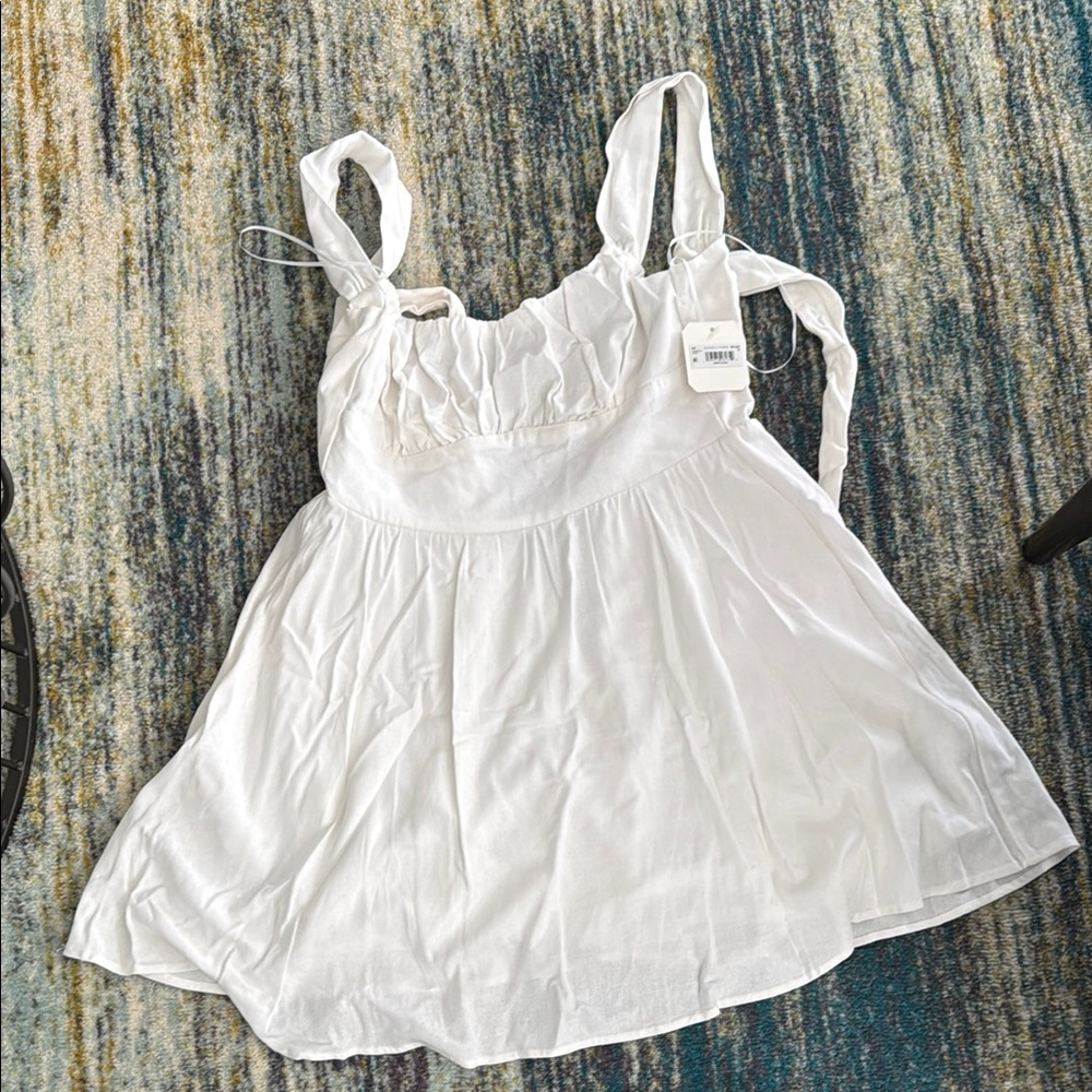 Altar'd State White Mini Dress with Tie Straps